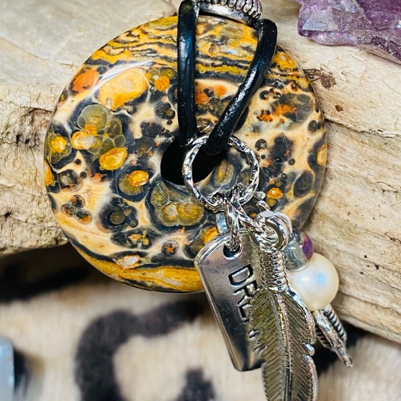Leopard Skin Jasper Healing Necklace - Picture 4 of 5
